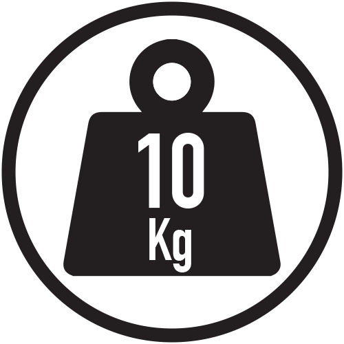 Carga máx.: 10 Kg (uniform. repartida)
