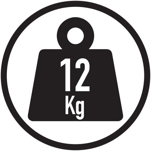 Carga máx.: 12 Kg (uniform. repartida)