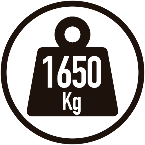 Carga máx.: 1650 Kg (uniform. repartida)