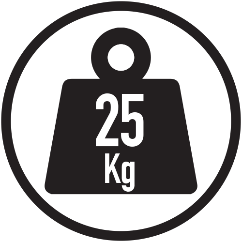 Carga máx.: 25 kg (uniform. repartida)