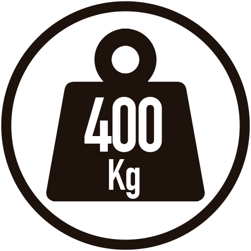Carga máx.: 400 Kg (uniform. repartida)
