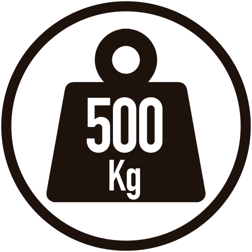 Carga máx.: 500 kg (uniform. repartida)
