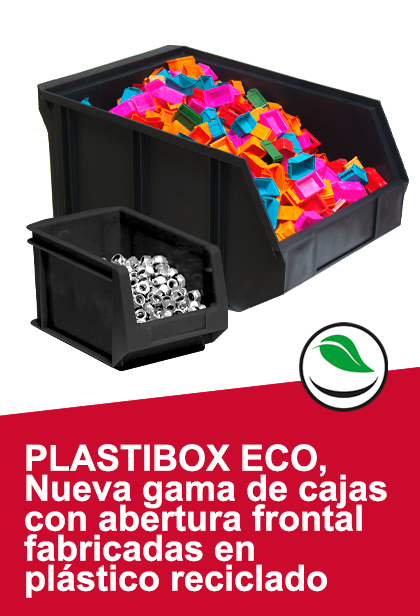 PLASTIBOX ECO: NUEVA GAMA DE CAJAS CON ABERTURA FRONTAL FABRICADAS EN PLÁSTICO RECICLADO